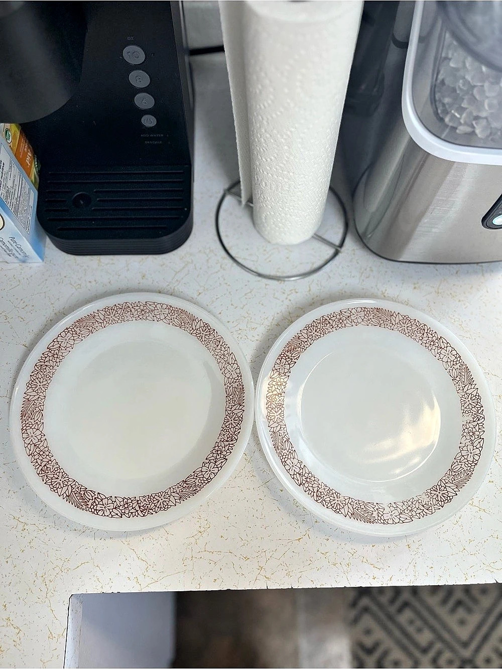 Corelle Woodland Floral Dinner Plates Set of 2 in White & Pink/Red